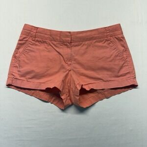 J.Crew Women's Broken-In Chino Shorts Size 10 Coral 100% Cotton Casual